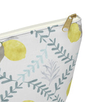 Lemon Tile Accessory Pouch w T-bottom in Aqua